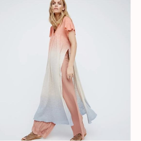 Free People Double Dip Dyed Tunic Dress - Picture 1 of 9